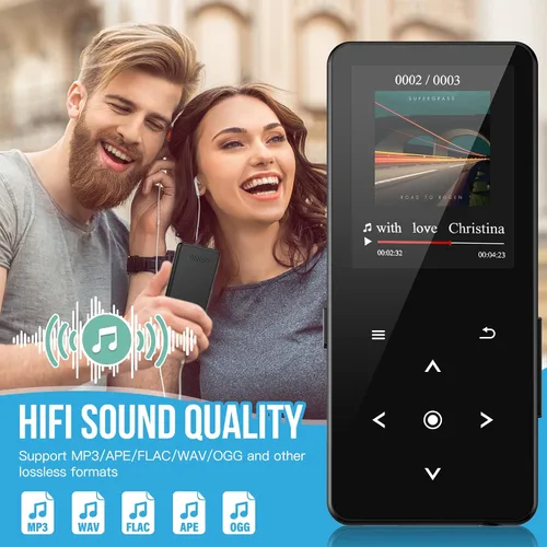 Vista 4 de Reproductor MP3 de 32 GB con Bluetooth 5.0, reproductor de música con altavoz HD integrado para niños, radio FM, grabadora de voz, sonido HiFi