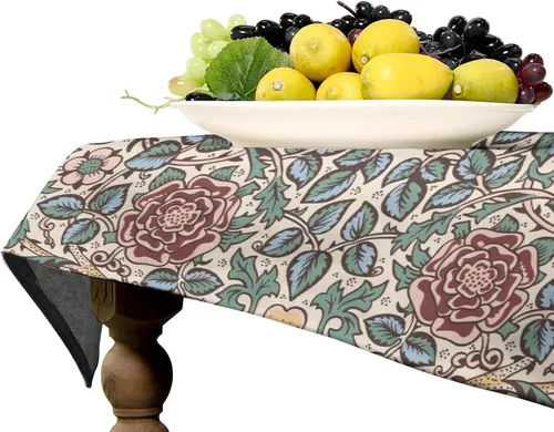 Vista 86 de Mantel Floral Retro de Pájaros, Diseño Original Bohemio William Morris Estampado Cubierta de Mesa para Hogar Picnic Fiesta Comedor Cocina William