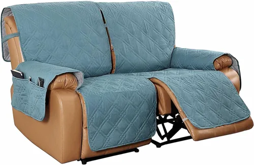 Vista 21 de Beacon Pet Funda para silla reclinable, funda elástica para sofá reclinable de 2/3 plazas, funda impermeable con bolsillos, protector de muebles