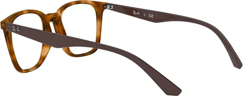 Vista 5 de Ray-Ban Rx7177f Low Bridge Fit - Marco cuadrado para lentes graduados, color amarillo claro HavanaDemo, 2.008 in, Luz amarilla HavanaDemo Lens