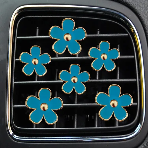Vista 11 de Clips de ventilación de aire – 6 piezas de decoración de coche de margaritas para ventilación de aire y acondicionamiento, accesorios