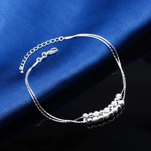 Vista 4 de Ankle Bracelets for Women Girls,Adjustable Silver Anklet for women 14K Chain Anklets Summer Beach Foot for Teen Girls