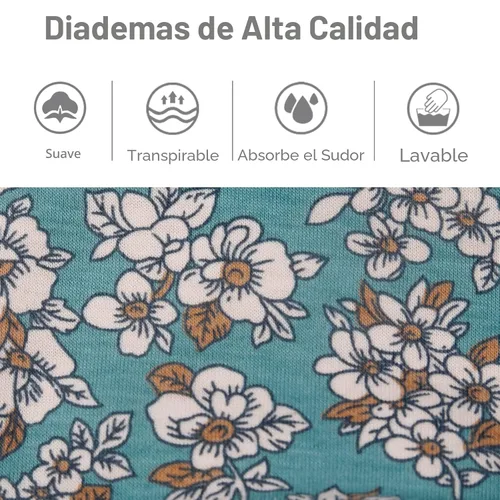 Vista 6 de Huachi Diademas bohemias para mujer, bandas anchas para la cabeza, para yoga, entrenamiento, bandas para el cabello para mujer, antideslizantes