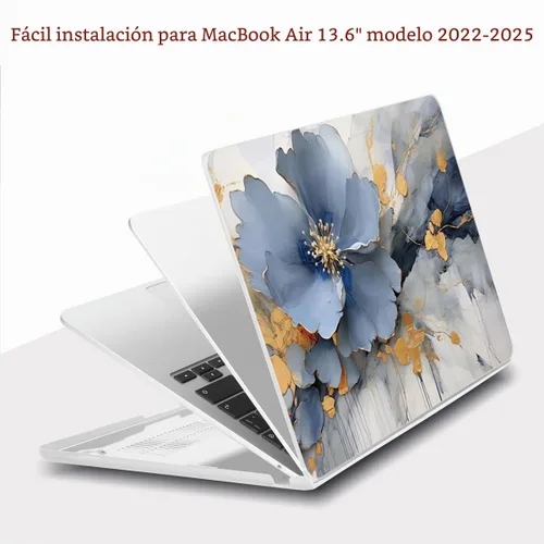 Vista 6 de Teryeefi Compatible con A2681 A3113 A3240 A3449 MacBook Air de 13.6 pulgadas M2 M3 M4 M5 versión 2022 2024 2025 2026, funda protectora delgada +
