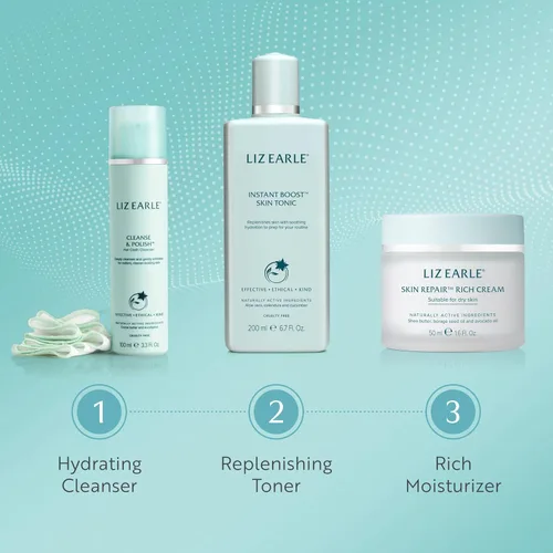 Vista 6 de Liz Earle Skin Repair Rich Face Cream - Hidratante facial que aumenta la hidratación con una lujosa textura de crema, deja la piel con una sensación