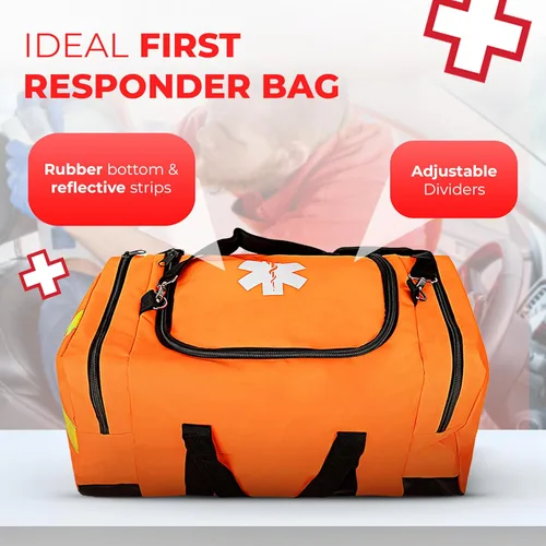 Vista 5 de Ever Ready First Aid Kit de primera respuesta completamente abastecido, naranja