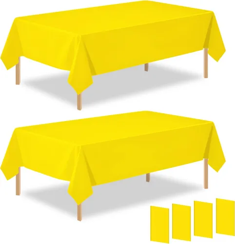 Vista 25 de Paquete de 2 manteles rectangulares desechables de plástico negro de 54 x 108 pulgadas, manteles de plástico negro para cumpleaños, bodas