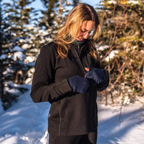 Vista 8 de Minus33 Merino Wool 8040 Wilderness Expedition Weight Zip - Tela renovable sin picazón