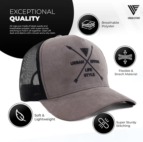 Vista 113 de Urban Effort Gorra trasera de malla, para hombres y mujeres, gorra de béisbol de 5 paneles, gran cierre a presión para caza y senderismo