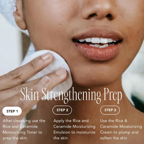 Vista 5 de THE FACE SHOP Tónico hidratante de ceramida de arroz, hidratante con agua de arroz, apunta a la sequedad, fortalece la barrera de la piel, ligero