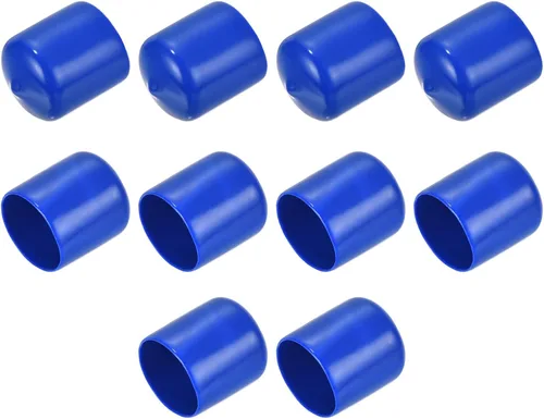 Vista 248 de uxcell 10 tapas de goma para extremos de 0.591 in de identificación, tapa de extremo redondo, protectores de rosca de tornillo, color negro