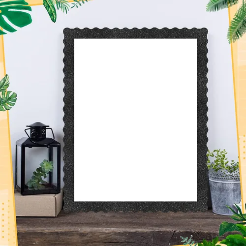 Vista 5 de Containlol Bordes de tablero de anuncios con purpurina de 118 pies, 120 hojas festoneadas para decoración escolar, día de San Patricio, regreso a