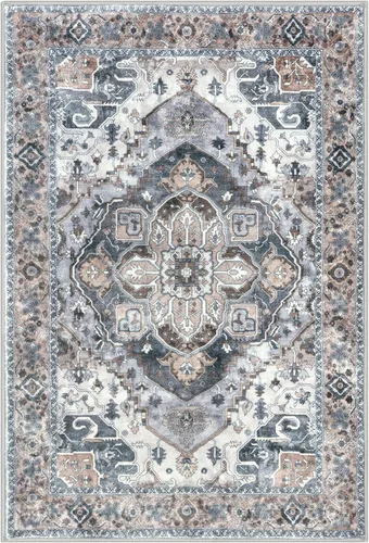 Vista 8 de SIILOOM Alfombra lavable de 2 x 3 pies, alfombra suave color taupe ceniza para entrada, tapete antideslizante para puerta de interior, tapete