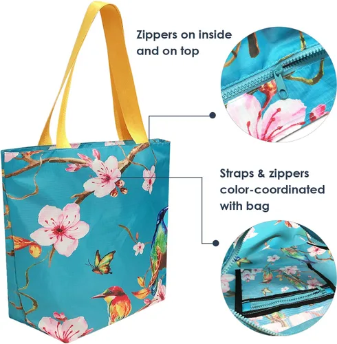 Vista 6 de Wrapables Bolsa de viaje grande de Carryall + bolsa de compras reutilizable, plegable, compacta y certificada OEKO-TEX