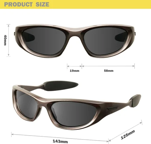 Vista 3 de mosanana Gafas de sol redondas Y2K para mujeres y hombres Model Freak