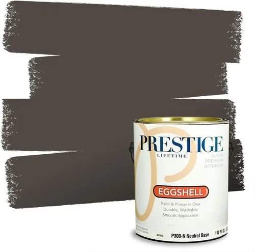 Vista 30 de PRESTIGE Pinturas Pintura Exterior e Imprimación en Uno, 1 Galón, Mate, Combinación Comparable de Sherwin Williams* Black Magic* SW6991-PCM