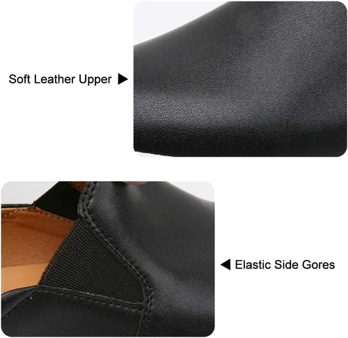 Vista 3 de VOCNTVY Mocasines cómodos y casuales de cuero acolchado para mujer