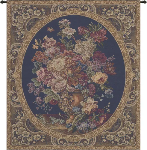 Vista 21 de Bouquet con uvas tapiz italiano rojo – 39 pulgadas x 26 pulgadas algodón/viscosa/poliéster por Charlotte Home Furnishings Inc