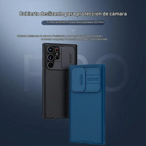 Vista 9 de Mangix Funda para Samsung Galaxy S22 Ultra con cubierta para cámara, delgada funda protectora de policarbonato delgado a prueba de golpes con Negro
