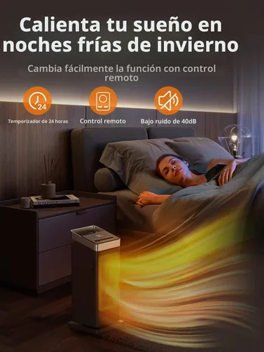 Vista 4 de BREEZOME Calentador de espacio de 1500W para uso en interiores, calentador Negro
