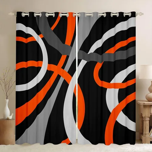 Vista 30 de Feelyou Cortinas de videojuegos negro y gris para niños, dormitorio, música, audífonos, notas, cortinas de ventana, para niños, adolescentes