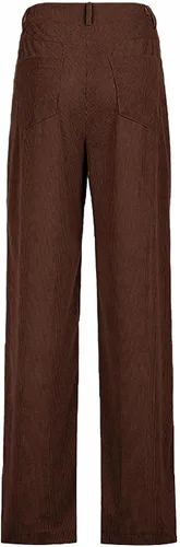 Vista 3 de WUAI - Pantalones de harén de pana para mujer, cintura alta, pierna recta, casuales, holgados, cónicos, pantalones deportivos para calle