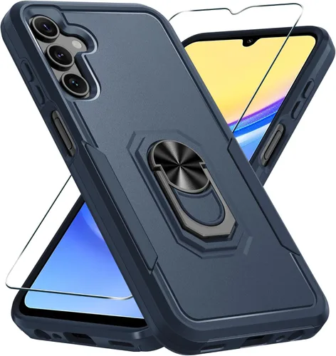 Vista 8 de Janmitta Funda compatible con Samsung Galaxy A14 5G con protector de pantalla + protector de lente de cámara, funda resistente de servicio pesado