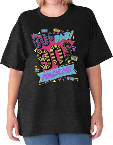 Vista 4 de Camisa Made Me de los años 80 Baby 90 para mujer, tallas grandes, trajes de los años 90, camisetas retro de los años 80