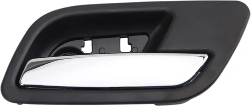 Vista 136 de TRQ Manija de puerta interior delantera izquierda cromada y negra para el lado del conductor compatible con Ford F-150 2012-2014