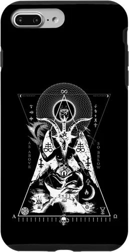 Vista 12 de iPhone 16 BAPHOMET - Como arriba y abajo - Funda de geometría sagrada oculta
