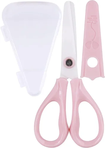 Vista 9 de Tijeras de comida para bebés, tijeras de cocina - Paquete de 2 tijeras portátiles saludables y lindas para niños con bloqueo de seguridad y estuche