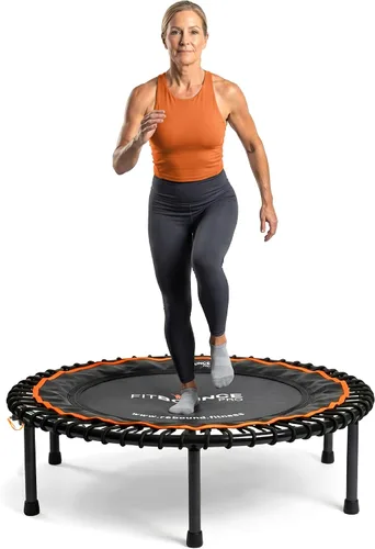 Vista 8 de MXL FIT Bounce PRO Bungee Rebounder - Premium Indoor Mini Trampoline for Adults, Silent Low-Impact Bounce, Half-Folding with Foldable Steel Legs &