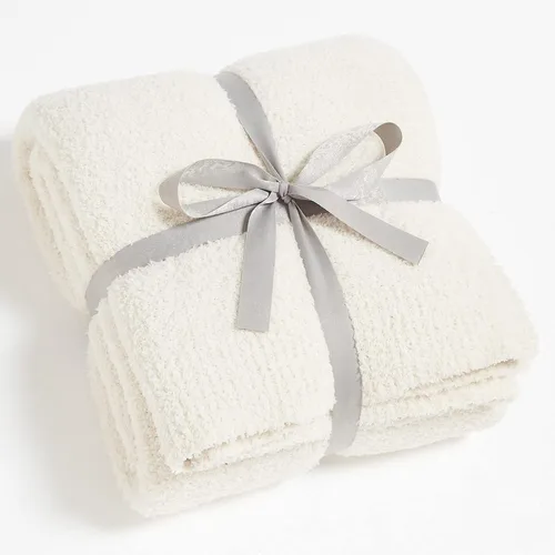 Vista 14 de CYMULA Manta de Punto Súper Suave Tamaño Throw Beige - Ligera Afelpada Esponjosa Mullida Cálida Acogedora Mantas y Throws para Sofá Cama Uso