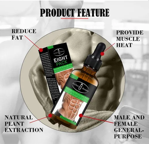Vista 2 de AICHUN BEAUTY Paquete de ocho aceites esenciales abdominales para hombres, cintura fuerte, torso varonil, líneas lisas, prensa, fitness, quemar