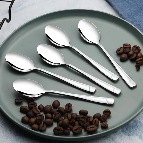 Vista 4 de Anbers Cucharas de café espresso Demitasse de acero inoxidable, 5 pulgadas, 16 piezas