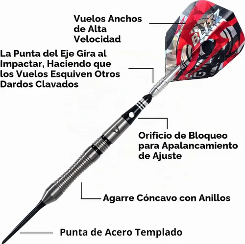 Vista 3 de Viper Blitz - Dardos con punta de acero de tungsteno 95% con estuche de almacenamiento/viaje