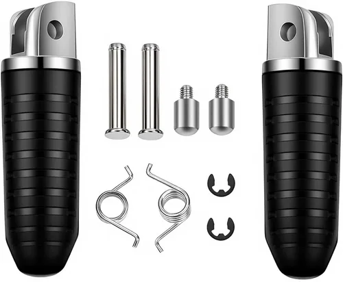 Vista 3 de Estriberas delanteras y traseras de motocicleta compatibles con Suzuki V-Strom DL650 DL1000 GSX1300R Hayabusa 2008-2020 – Reposapiés de aluminio