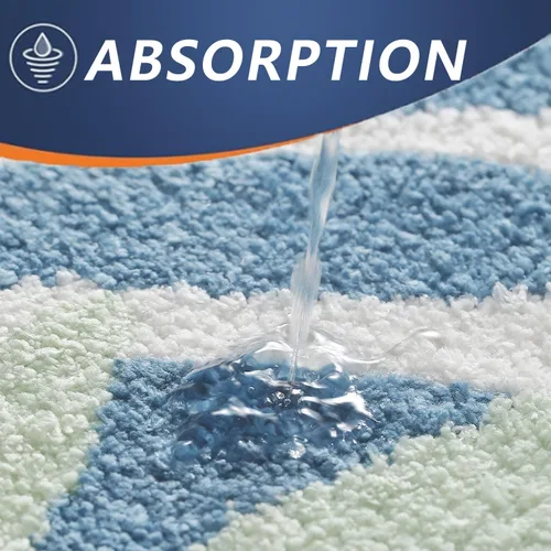 Vista 3 de Tapete de baño de 16 x 24 pulgadas, tapete de baño de microfibra antideslizante, lavable, grueso, suave, absorbente, con hojas para baño, fregadero