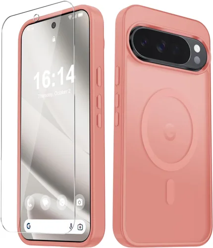 Vista 917 de Funda para Google Pixel 10 Pro XL, cubierta magnética mate, color negro Fit for MagSafe, Screen Protector included, Shockproof Military Grade