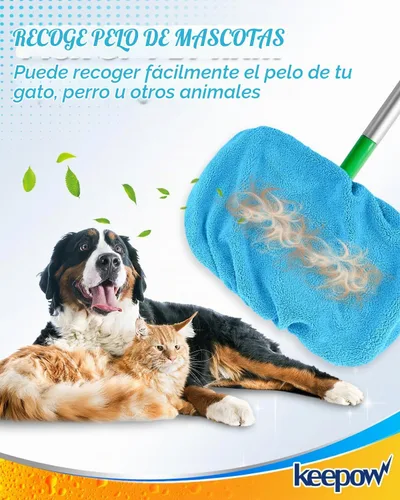 Vista 9 de KEEPOW Paquete de 6 almohadillas reutilizables para fregona compatibles con Azul - Paquete de 6