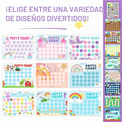 Vista 2 de Hadley Designs Tabla de Entrenamiento para Orinal para Niñas Pequeñas - Tabla de Orinal con 10 Calcomanías para Niñas Pequeñas, Tablas de Boho