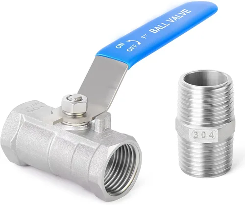Vista 7 de TAISHER Kit de válvula de bola FNPT de 1 pulgada, acero inoxidable 304 con asas azules y pezón