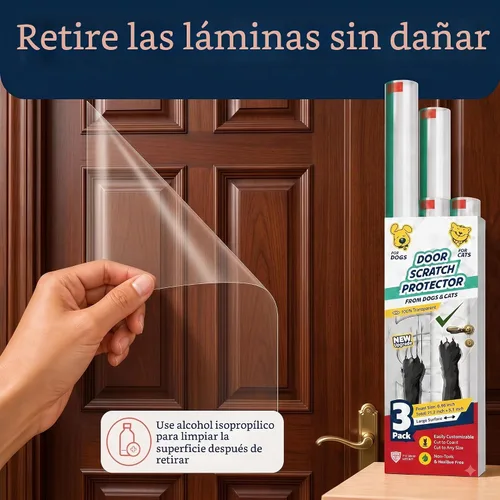 Vista 4 de Panther Armor - Protector de puerta antiarañazos para perro, paquete de 3