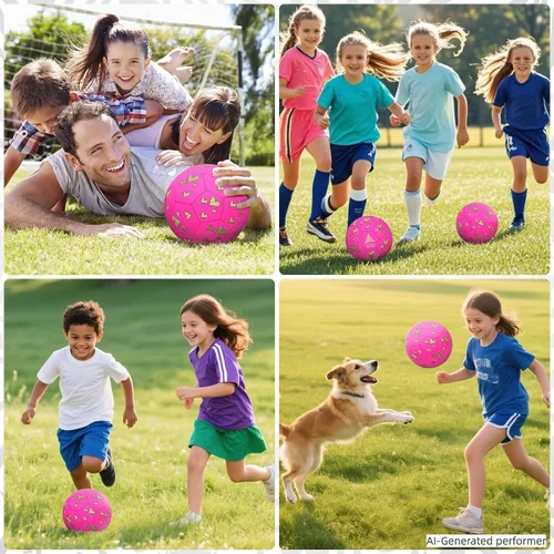 Vista 4 de Soccer Balls Size 3 for Girls Soccer Ball for Kids Aged 4-6 6-8 Beginners Outdoors Sports Ball Recreation Playing Ball Birthday Christmas Back to