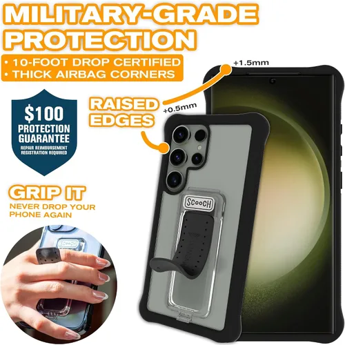 Vista 13 de Scooch Wingman - Funda con función atril para Samsung Galaxy S9 [protección contra caídas de 10 pies] [soporte bidireccional] funda protectora a