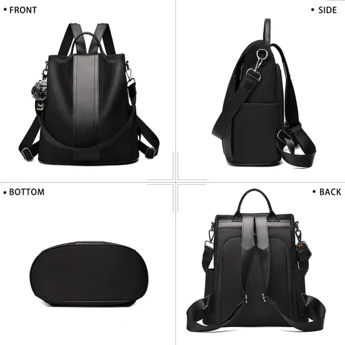 Vista 4 de TcIFE - Morral elegante de nailon diseño antirrobo para mujer