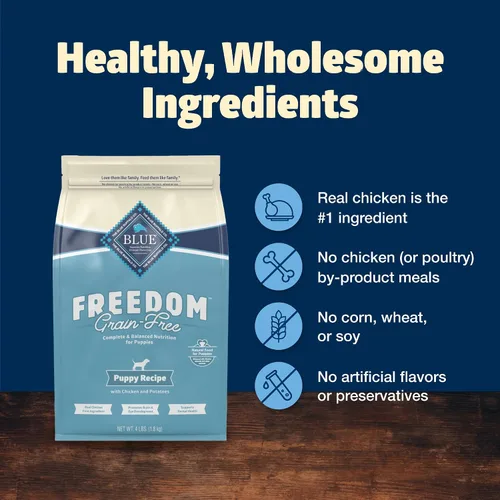 Vista 6 de Blue Buffalo Freedom - Alimento seco natural para cachorros, sin granos, pollo, 4 libras