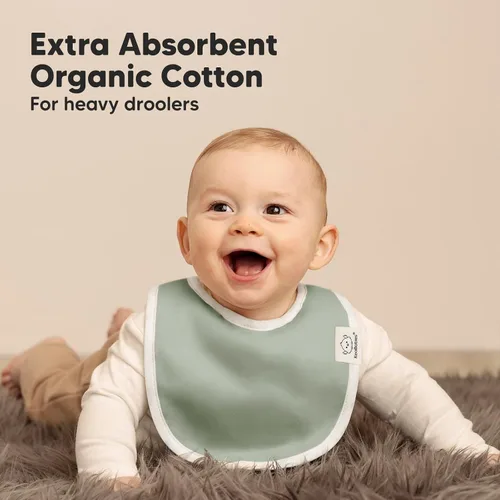 Vista 5 de KeaBabies Paquete de 8 baberos orgánicos para bebés para niñas y niños y paquete de 10 baberos bandana para bebé, baberos de dentición para niños