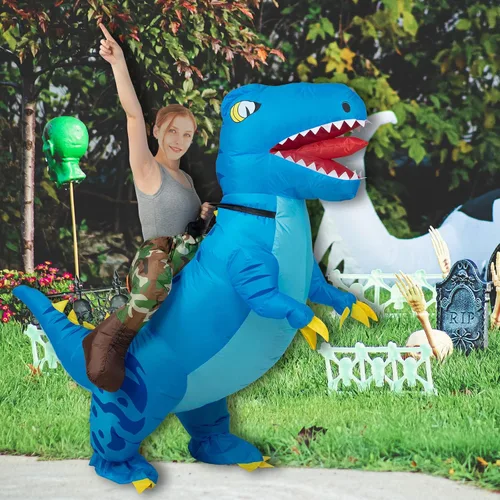 Vista 7 de Dinosaur Costume for Adults Inflatable Costume Adult Ride on Dinosaur Air Blow up Halloween Costume for Men and Women