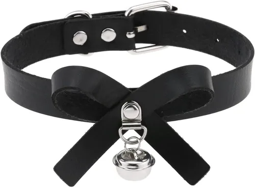 Vista 6 de Gargantilla ajustable para mujeres y niñas, gargantilla punk rock Negro